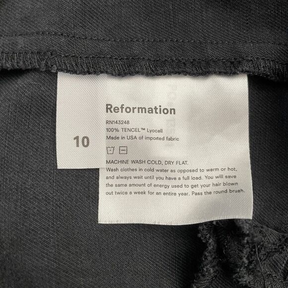 Reformation Avalon Vintage Black Ankle Tie High Waisted Trouser - Size: 10 - Picture 6 of 13